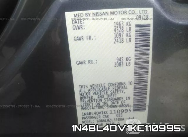 1N4BL4DV1KC110995 фото 10