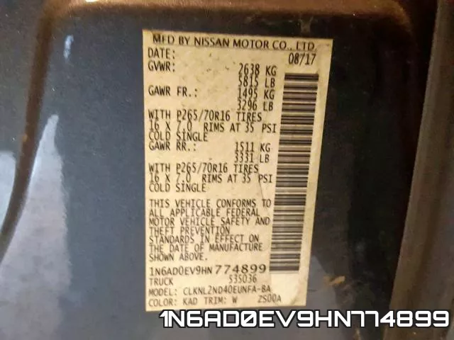 1N6AD0EV9HN774899 фото 2