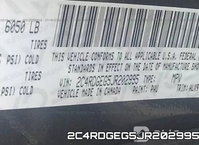 2C4RDGEG5JR202995 фото 10