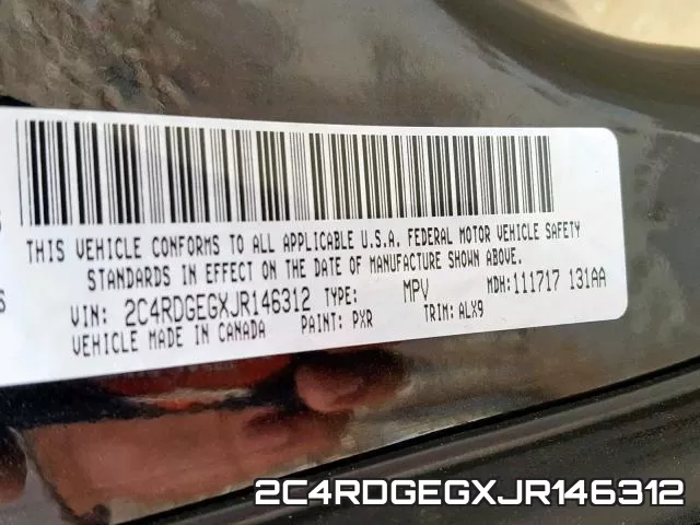 2C4RDGEGXJR146312 фото 2