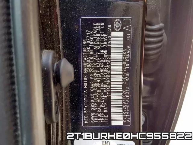 2T1BURHE0HC955822 фото 2