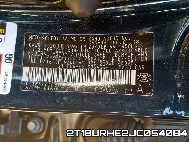 2T1BURHE2JC054084 фото 2