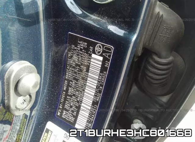 2T1BURHE3HC801668 фото 10