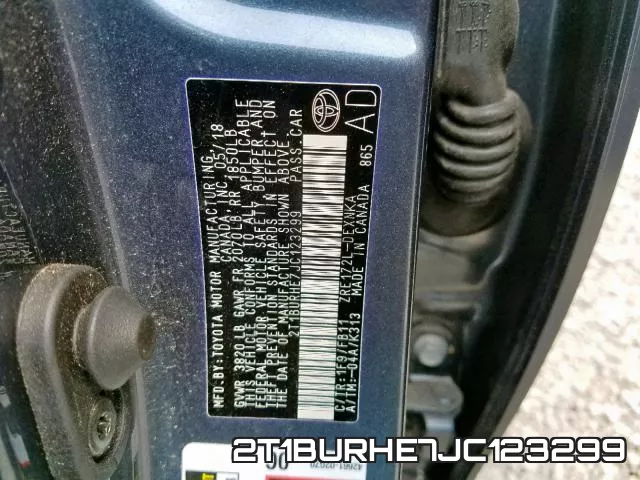 2T1BURHE7JC123299 фото 2