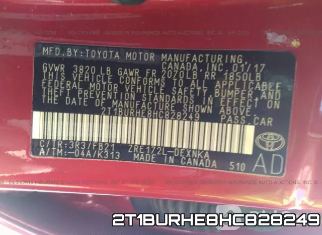 2T1BURHE8HC828249 фото 10