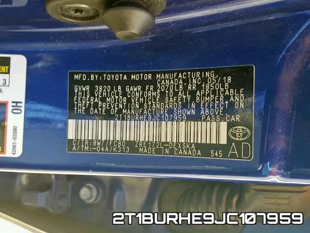 2T1BURHE9JC107959 фото 2
