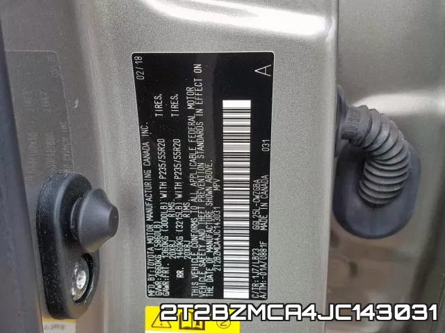 2T2BZMCA4JC143031 фото 2