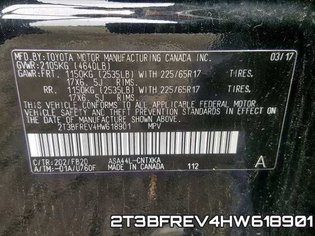 2T3BFREV4HW618901 фото 2