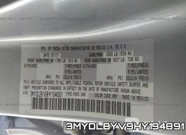 3MYDLBYV9HY194891 фото 10