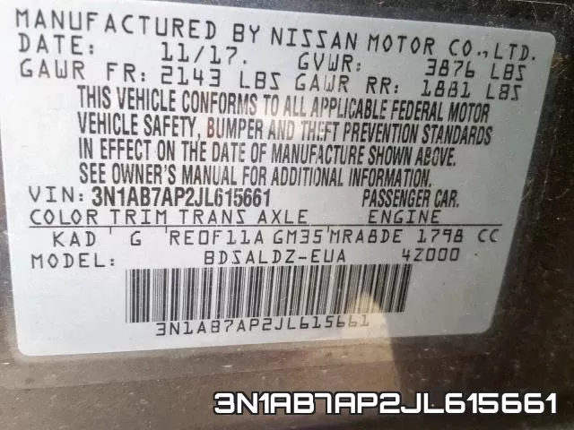 3N1AB7AP2JL615661 фото 2