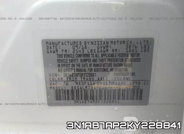3N1AB7AP2KY228841 фото 10
