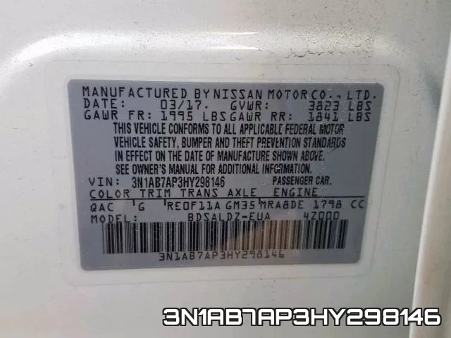 3N1AB7AP3HY298146 фото 2