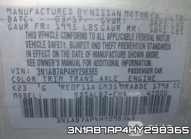 3N1AB7AP4HY298365 фото 10