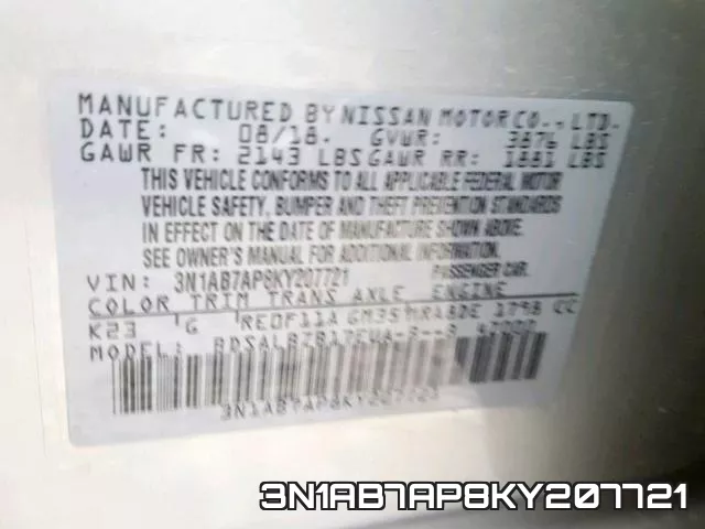3N1AB7AP8KY207721 фото 2