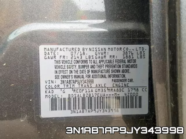 3N1AB7AP9JY343998 фото 2