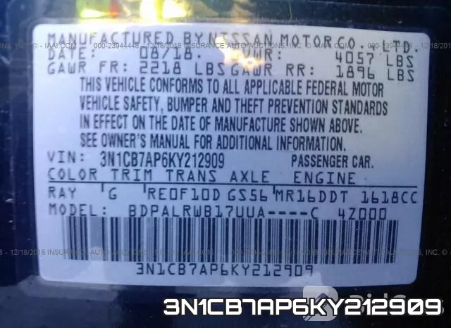 3N1CB7AP6KY212909 фото 10