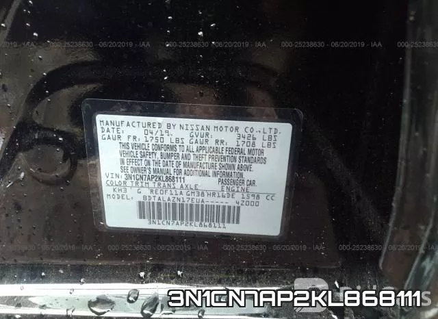 3N1CN7AP2KL868111 фото 10
