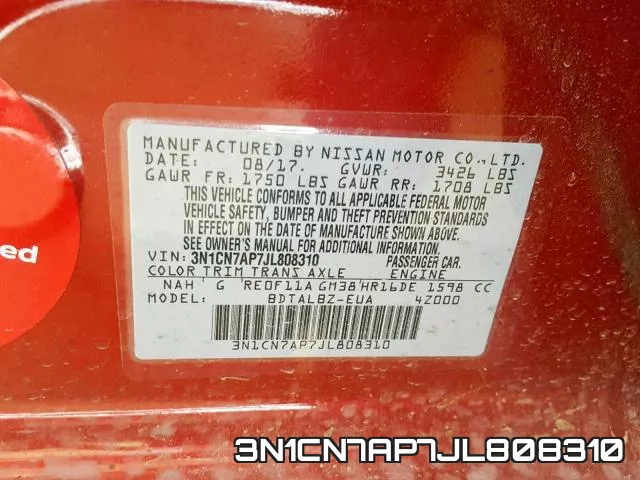 3N1CN7AP7JL808310 фото 2