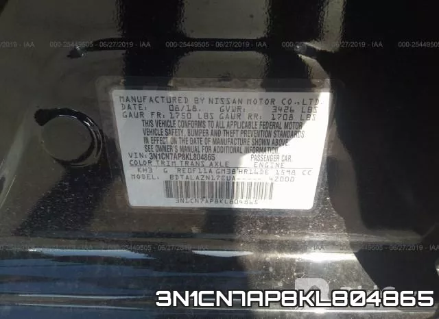 3N1CN7AP8KL804865 фото 10