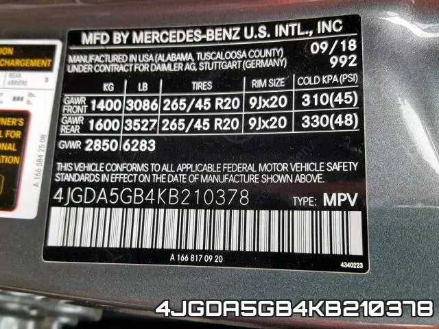 4JGDA5GB4KB210378 фото 2