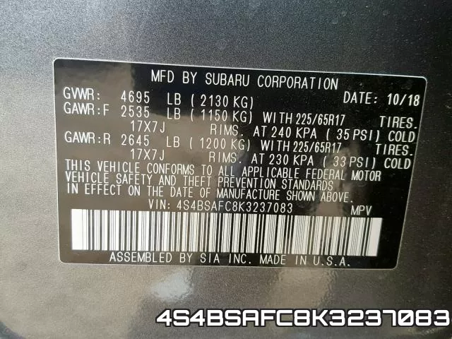 4S4BSAFC8K3237083 фото 2