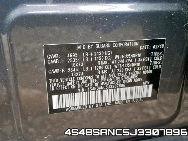 4S4BSANC5J3307896 фото 2
