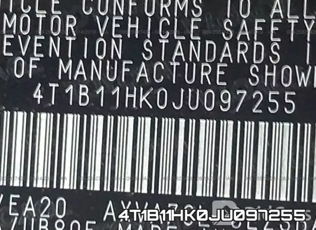 4T1B11HK0JU097255 фото 10