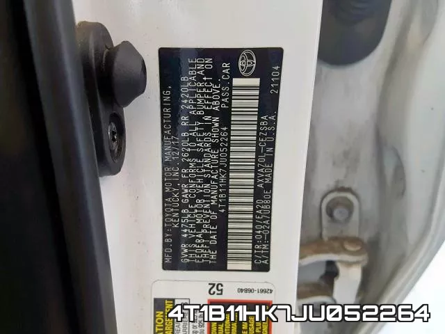4T1B11HK7JU052264 фото 2