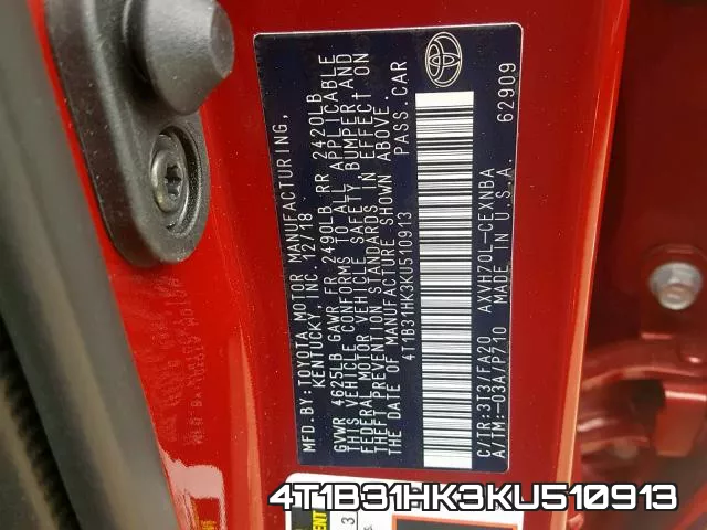 4T1B31HK3KU510913 фото 2
