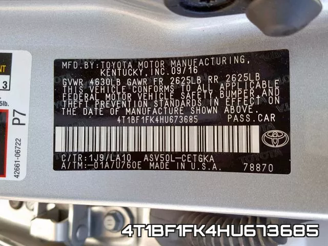 4T1BF1FK4HU673685 фото 2
