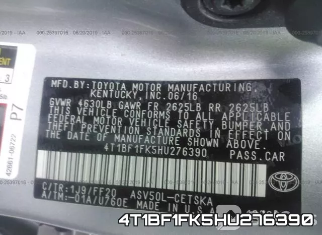 4T1BF1FK5HU276390 фото 10
