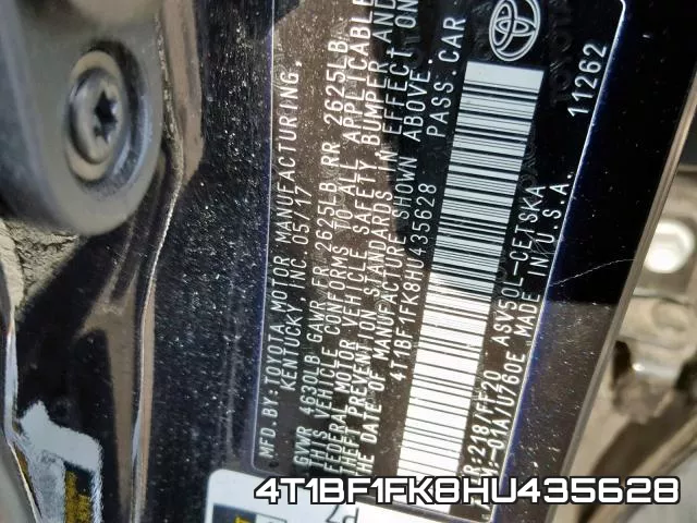 4T1BF1FK8HU435628 фото 2