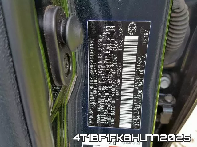4T1BF1FK8HU772025 фото 2