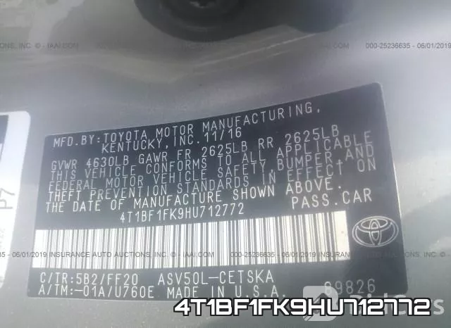 4T1BF1FK9HU712772 фото 10
