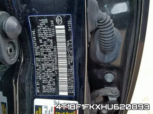 4T1BF1FKXHU620893 фото 2