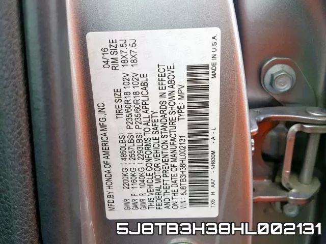 5J8TB3H38HL002131 фото 2