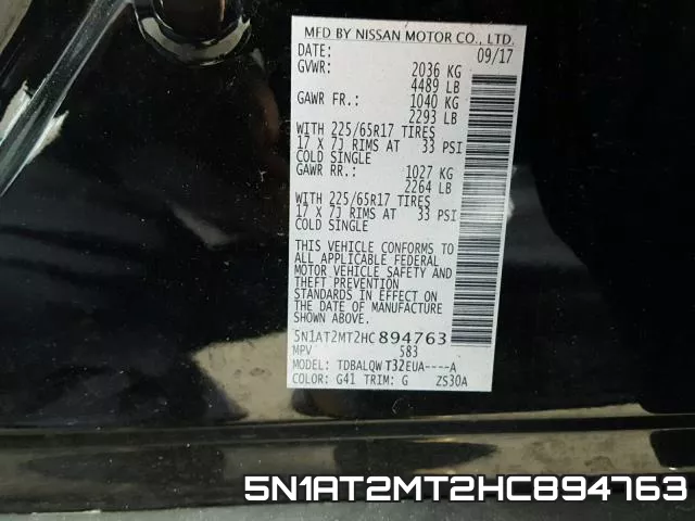 5N1AT2MT2HC894763 фото 2