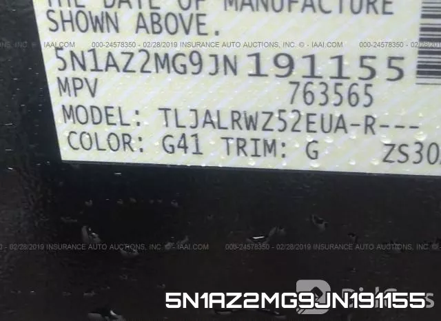 5N1AZ2MG9JN191155 фото 10