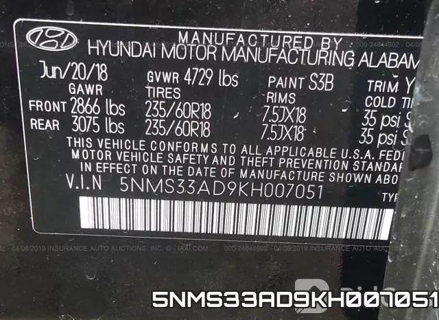 5NMS33AD9KH007051 фото 10
