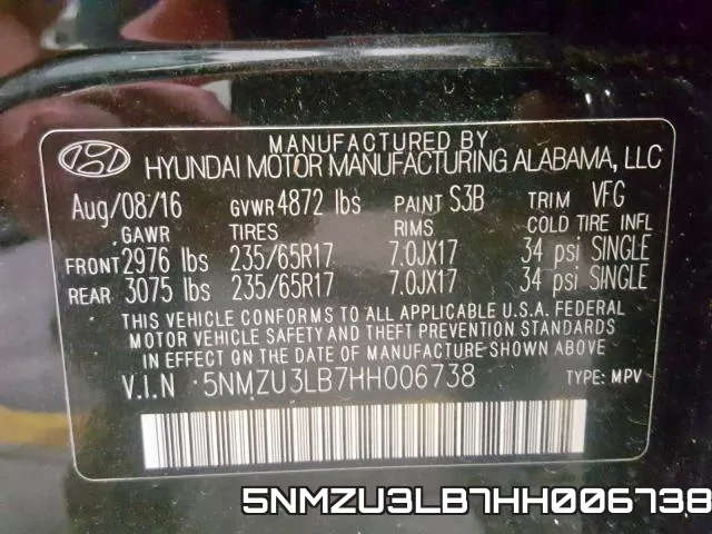 5NMZU3LB7HH006738 фото 2