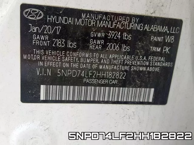 5NPD74LF2HH182822 фото 2