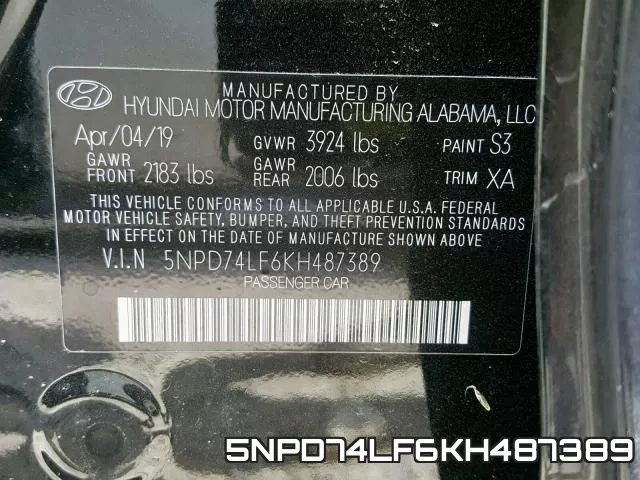 5NPD74LF6KH487389 фото 2