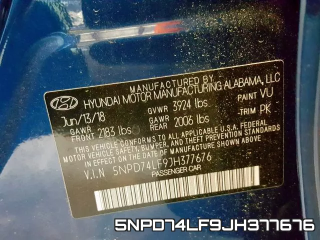 5NPD74LF9JH377676 фото 2