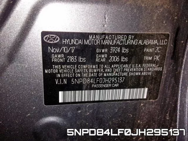 5NPD84LF0JH295137 фото 2