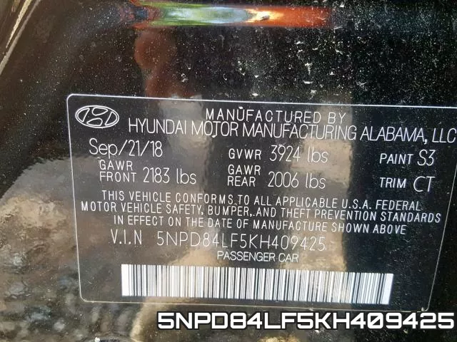 5NPD84LF5KH409425 фото 2