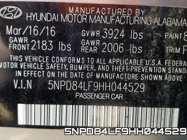 5NPD84LF9HH044529 фото 2