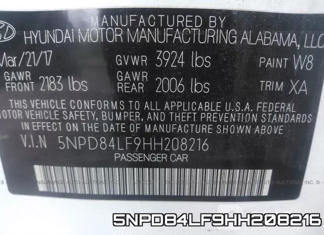 5NPD84LF9HH208216 фото 10