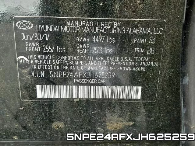 5NPE24AFXJH625259 фото 2