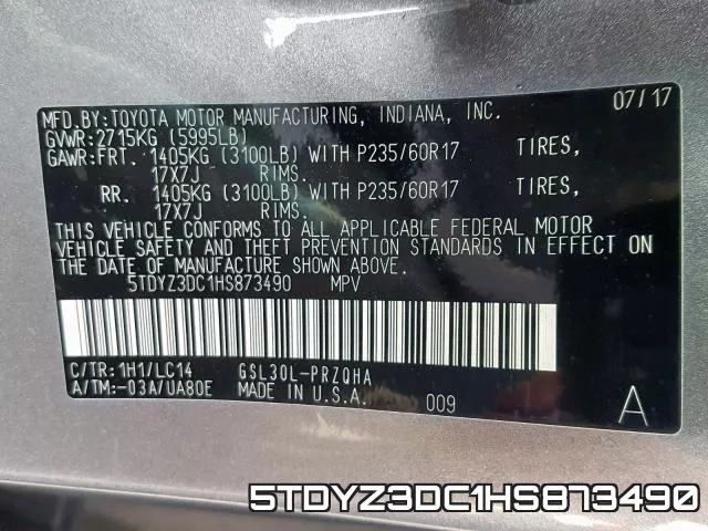 5TDYZ3DC1HS873490 фото 2