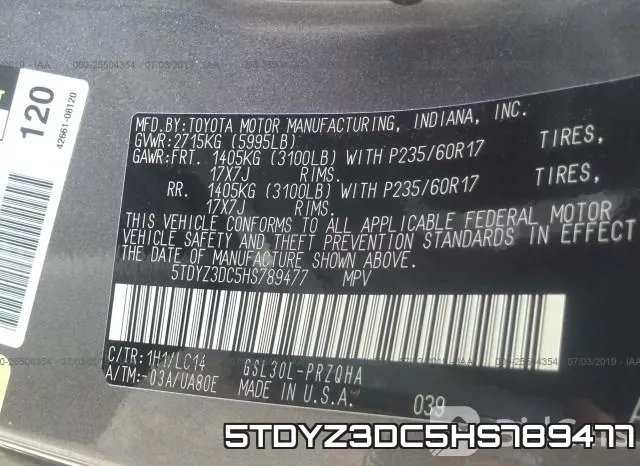 5TDYZ3DC5HS789477 фото 10